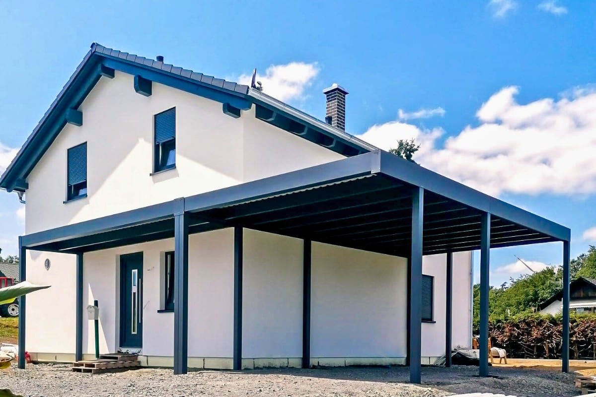 Musta alumiininen autokatos lisäosalla Schweng Sunshade asentaa Musta alumiininen autokatos lisäosalla Schweng Sunshade asentaa